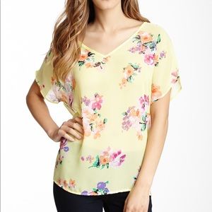 Yellow Floral Oversized Blouse